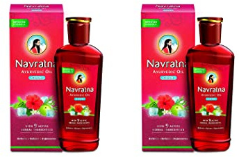 Navratna Kräuterhaaröl 200ml (2 Stück) - Kräuterisches kühles Haaröl - Erleichterung bei Haar- und Körperbeschwerden - Mischung aus verschiedenen Ölen