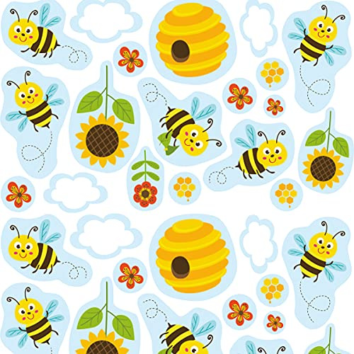 57-teiliges XXL-Konfetti-Set * SÜSSE BIENEN * als Deko für Kinderparty und Kindergeburtstag | Biene Tischdeko Party Set