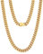 KRKC&CO 8mm Panzerkette, 18K Gold plattiert Cuban Link Chain, Edelstahl Panzerkette Herren Gold Kubanische Gliederkette, Herren Goldketten Hip Hop Kette für Männer Jungen Größe 56cm