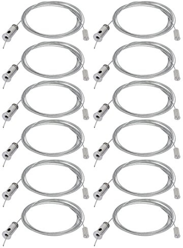 Ruilogod 12pcs 3 Meters Lighting Suspension Cable Hanging Chain Knurled Attachment Head (id: 65a 2fd ce9 f8b 5da