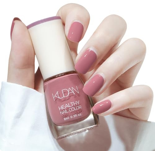 TBeautfave Dusty Pink Nail Polish, Quick Dry Nail Polish Long Lasting Nail Varnish Pastel Nail Polish Non-Toxic Water Based Formula Breathable Nail Polish for Home DIY Nail Art, PalePinkishGrey