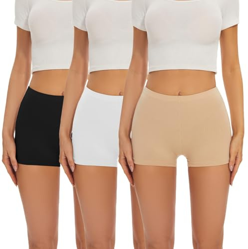 SIHOHAN Boxershorts Damen Baumwolle Radlerhose Damen Kurz für Kleid | Hotpants Damen Bauchweg Unterhosen Nahtlos Kurze Radlerhose Damen Unterziehhose Doppelter Schritt Panties