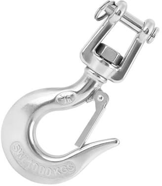 Ausla Fanghaken mit Drehgelenk, Edelstahl Ösenlasthaken für Hebezeuge, Bergbau und Hafen (1000 kg)