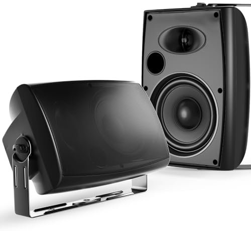 STUDIOFINIX Altavoces Bluetooth para exteriores, par de 6.5 pulgadas, resistentes al agua, para interiores y exteriores, 400 W (negro)