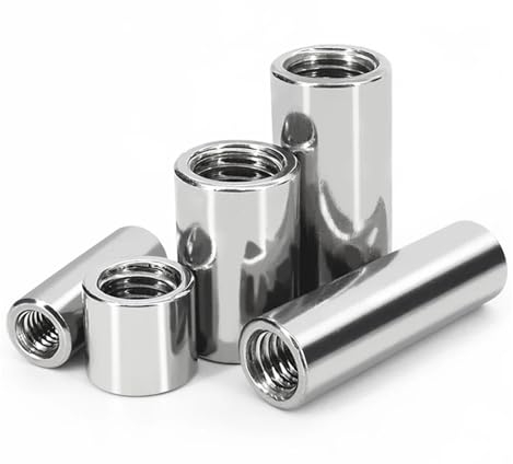 VIIADJSU 2–10 Stück M3 M4 M5 M6 M8 M10 304 Edelstahl-Verlängerung, verdickte runde Überwurfmutter, Verbindungsstück, Hülsenmutter (Size : M8x10x8mm (5pcs))