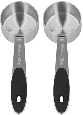 Hochwertiger 2-teiliger Kaffee-Messlöffel aus Edelstahl – 1/8 Tasse Messlöffel für Sanften Geschmack – Ideal für Kaffeebohnen, Milchpulver und Tee