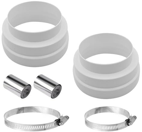 Sarini Ducting Reducer 160mm to 150mm 120mm Reducer Connector with 2 Hose Clamps 2 Rolls Foil Tape for Ventilation System Ventilation -Pack of 2