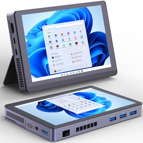 SZBOX Mini PC Computer N200 mit Bildschirm, Tablet mit 16GB RAM, 512GB SSD | Computer Win11 mit 16g RAM Integriert, Wifi6 BT5.2 Batterie 3400mAh, Portable PC 7 Zoll TouchBildschirm mit Lüfter
