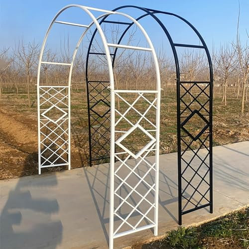 Arco de Jardín de Metal, Enrejado de Cenador para Jardín Exterior, 140CM 220CM 260CM 300CM 340CM Tutor Resistente para Rosas, Plantas Trepadoras, Vides, Decoración de Bodas y Fiestas(White,W 300 X H 2
