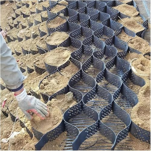PYSyansu HDPE-Waben-Geogitter 2 for Einfahrten, Terrassen und Hänge - Bodenstabilisierungsgitter for schwere Lasten(2m x 4m (6.5X13ft))