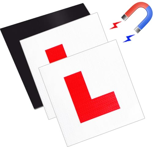 3 Pack L Plates Magnetic Sticker, Reflective Learner Plates Magnetic | L sign for Learner Driver Magnetic L Plate for Car UK