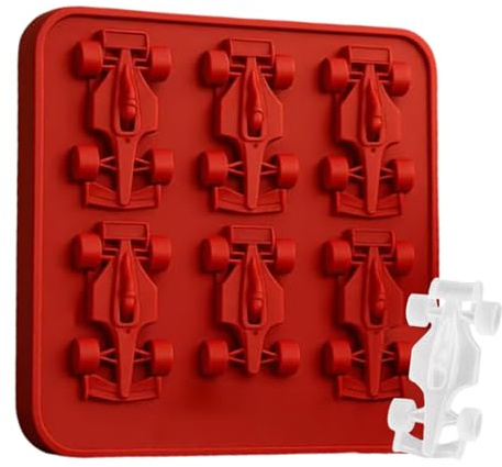 Moule à Glaçons en Silicone - Plateau à Glaçons Cubiques 6 Cavités en Silicone - Moule Forme Voiture Démoulage Facile, Accessoire de Cuisine pour Jus Whisky Cocktail Congélateur