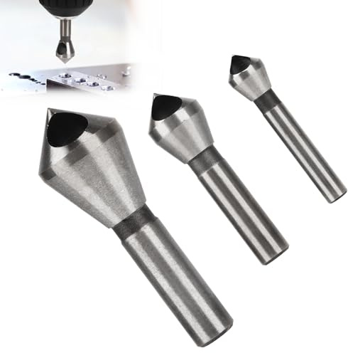 Avellanador cónico M35 HSS, 3 unidades, juego de avellanadores cónicos 90°, revestimiento de titanio, brocas avellanadas para madera, metal, acero inoxidable, cobre, madera