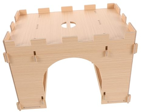 SEWOART Hamsterfutterautomat Holz Hasen Heufutterautomat Metall Heuraufe Für Kaninchen Heuaufbewahrung Heuspender Für Kaninchen Metall Heuraufe Kleintier Heufutterautomat