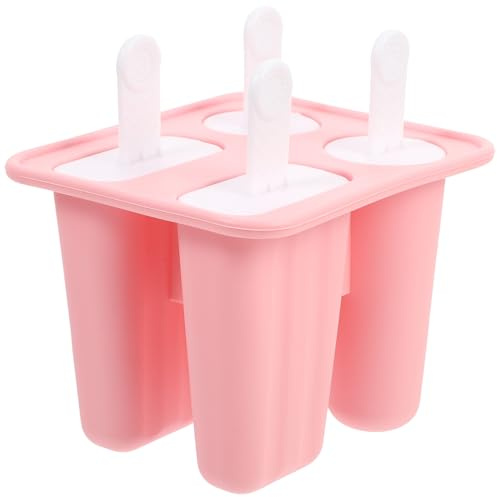 DECORNIJIA Molde de Silicona para Helados DIY con Cavidades Molde Práctico para Polos Caseros Reutilizable y Fácil de Limpiar Color Rosa para Bebidas y Frutas Congeladas