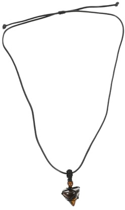 TOYANDONA Natürliche Tigerauge Anhänger Halskette Geflochtene Kordel Pyramidenform Langlebiger Edelstein Schmuck für Damen Vielseitige Dekorative DIY Kettenaccessoires