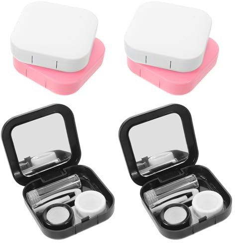 Operitacx 6sets Contact Lens Storage Box Portable Contact Lens Case Mirror and Bottle Kit for Daily and Outdoor Use