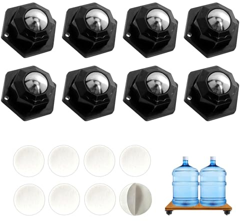 8PCS Selbstklebende Möbelrollen für Kleinmöbel, Robuste Mini Rollen 360 Grad Drehbar, Glatte Kugelrollen für Möbel, Leise Möbelrollen Klein für Küchenschränke, Schubladen und Rollwagen