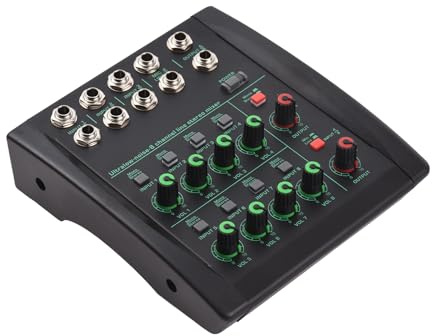 Ainoli Mezclador de Audio Consola de Mezcla de 8 Canales para actuaciones Bares Estadios Estéreo/Mono Conmutación Simple Consola de Mezcla Profesional de bajo Ruido Fuente de
