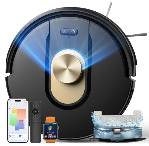 Vexilar Robot Vacuum,8000Pa/150Min,LiDAR Navigation,Auto Recharge & Resume | Robot Vacuum Cleaner with Mop W9,Smart Obstacle Avoidance,APP/Remote/Voice Control,Auto Carpet Boost,50dB Quiet,Flex &Compact