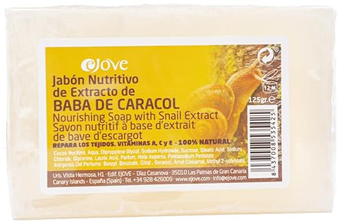 Ejove Savon Facial Nettoyant à la Bave d'Escargot Naturelle 125g | Éclaircissement de la peau et réduction des taches | Anti-acné et anti-points noirs | Hydratation et soin naturel pour visage
