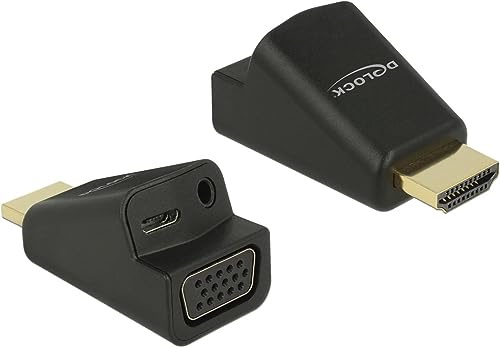 DeLOCK Adaptador HDMI-A macho a VGA hembra con audio (screwless)