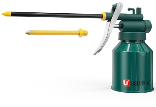 USUNRISE Öldosenpumpe, Öldose, 237 ml, grüne Metalldosenflasche mit flexiblem und geradem Auslauf
