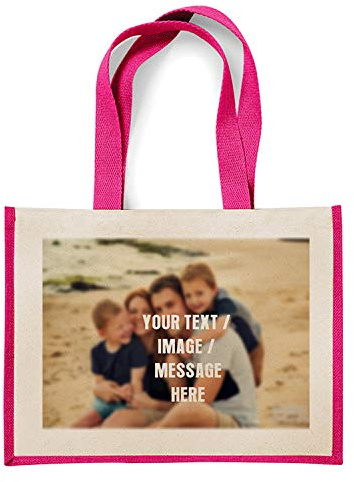Getagift Personalised with your own Image/Text/Any Name themed canvas shopping Jute Bag.