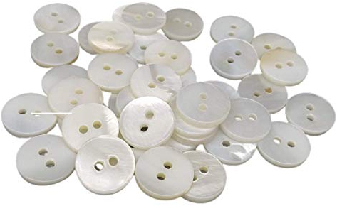 50 Nacar Naturmuschelknöpfe (Fluss) - Nähzubehör - Made in and Sent from SPAIN - Made in SPAIN -