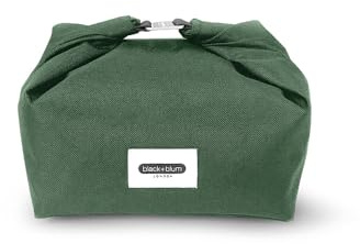 BLACK + BLUM isolierte Lunchtasche 6,7 L Olive, 100% auslaufsicher dank Rolltop, faltbare Lunchbag aus recyceltem Kunststoff, wasserabweisend, kleine Kühltasche für Meal Prep, Büro, Schule