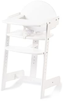 Kinderhochstuhl Holz Filou Up Holz in Weiß I Mitwachsender Babystuhl bis 85 kg I Baby Hochstuhl ab 6 Monaten mit Tablett I Abnehmbarer 3-Punkt Sicherheitsgurt I Kinderstuhl kippsicher & stabil