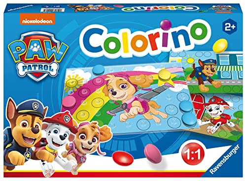 Ravensburger Kinderspiele - 20906 - Paw Patrol Colorino, Kinderspiel zum Farbenlernen, Mosaik Steckspiel, ab 2 Jahre
