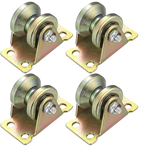 4 Pezzi Ruote con Scanalatura a V, Puleggia di Rinvio, Ruota a Rulli, Pulegge di Rinvio per Funi, Gru di Sollevamento per Carrucole per Carichi Pesanti, per Sistema di Carrucole, Fune di Pulegge