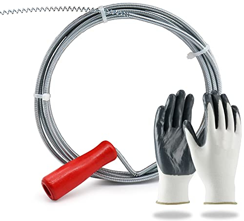 Tamay Pipe Cleaning Spiral - 3m x 5mm, Stainless Steel, Black Gloves Included