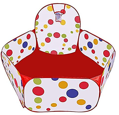 AAJ Big-pit ball | Baby Crawl Playpen with Basketball Hoop | Lightweight Pop-Up Children Play Tent Blue | Portable Pop-Up Ball Pool with Zippered Storage Bag | Balls not Included (Red)