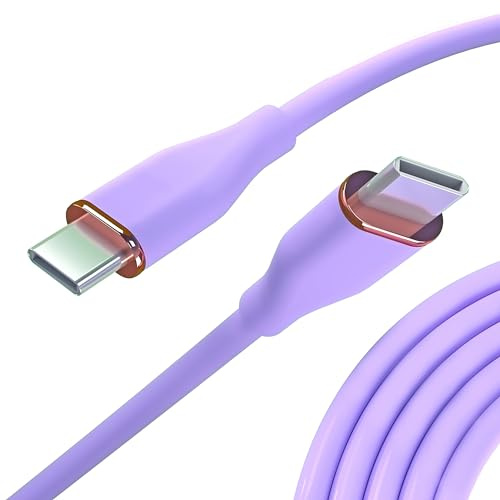 Nolhel Cavo USB Type-C Ricarica Rapida 60w, Cavo USB C USB C da 1m Colorato in Silicone Resistente, Cavetto Cellulare Tipo C Compatibile con Macbook e Smartphone (Lilla, 1 m)