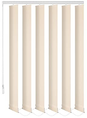 ERSATZLAMELLEN 8 FARBEN 250 CM LANG INDIVIDUELL KÜRZBAR AUSTAUSCHLAMELLEN LAMELLENVORHANG (Sand/Creme, 10er Set)