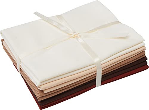 stafil Stoffpaket Patchy Uni Natur Braun 5 Stk Stoffzuschnitt 45x55 cm 100% Baumwolle Ökotex 100 Waschbar bei 30°C Schonwaschgang