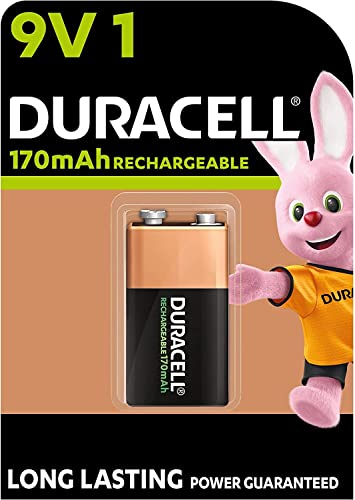 1X Duracell 9V Ricaricabili 170 mAh (1 Blister Da 1 Batteria) 1 Pila