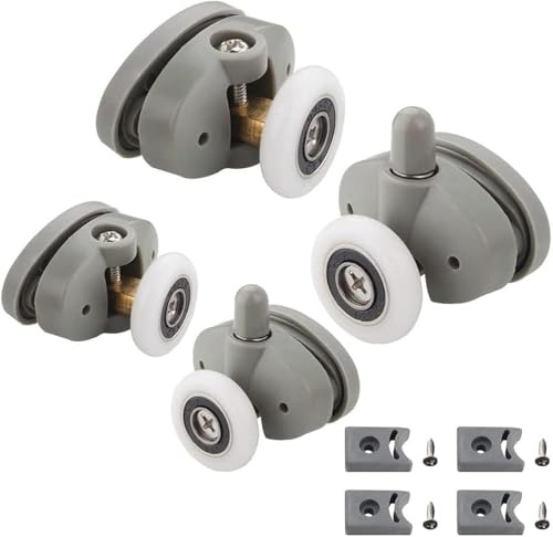 Cokritsm 25mm Roulette Porte De Douche, 4pcs 25mm Roulettes De Porte De Douche Coulissantes, Pour Trou De Verre De 9-12mm, Roulettes Pour Porte De Douche
