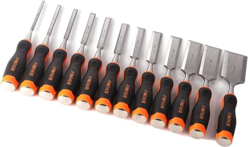 BomDog Scalpello, Kit Di Scalpelli per Legno Professionali da 12 Pezzi, Scalpelli per Incisione in Acciaio Al Cromo Vanadio da 6-51 Mm per Falegnami, Tornitori Di Legno Incisione Fai da Te