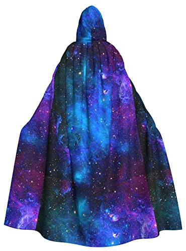 Galaxy-Umhang für Damen und Herren, voller Länge, mit Kapuze, Cosplay-Kostüme, Umhang, 185 cm