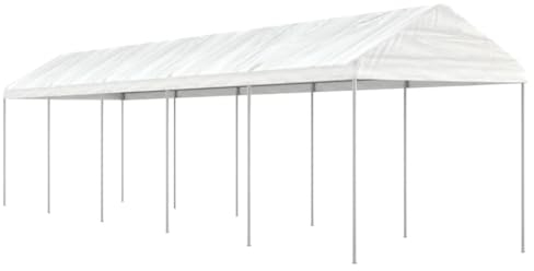 ARKEM Pavillon mit Dach Weiß 11,15x2,28x2,69 m Polyethylen Pergola Pavillion Winterfest