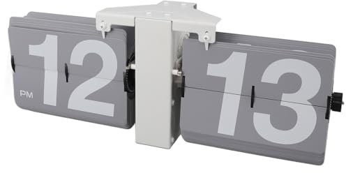 Vintage Flip Down Clock für Desktop und Wand, Retro Digital Flip Down Clock, Große Zahlen, 304 Edelstahl und PVC Automatische Flip Clock Retro Digital Flip (Weißer Ständer und