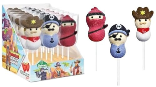 Rossini's Marshmallows Boys Gusto Fragola Espositore da 18 Marshmallow da 25 gr Ideali per Party e Feste di Compleanno