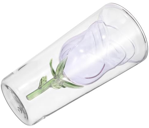 OFFSCH Copa De Cristal Diseño De Rosa Para Vino y Leche Perfecta Para San Valentín