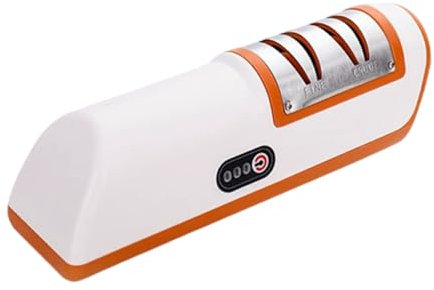 dijiusidy Aiguiseur ABS pour affûtage de Couteaux Britannique, affûteur de Couteaux électrique, Couteau Portable Britannique avec Couteau Roulant en Diamant à Deux étages, Orange