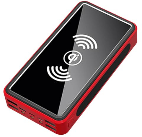 Chargeur solaire externe - Logement de batterie solaire haute performance, stockage d'énergie, Powerbank USB | Grande capacité de 30000mAh avec lampe de poche pour les excursions en camping Trekking O