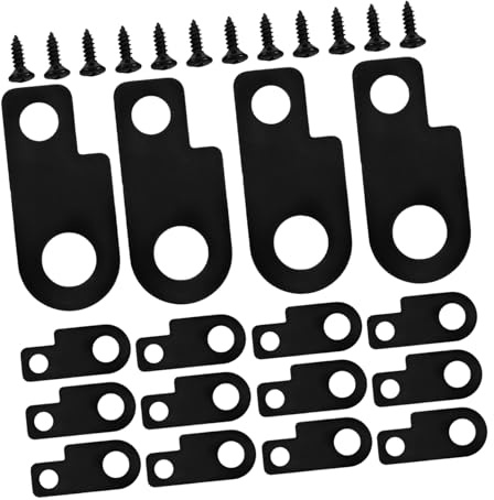 E-gitarren Pedalhalterungen aus Metall, 16 Stück, Schwarz | Schnellmontage für Effekte, Wiederverwendbar, Schrauben Enthalten, für Bühne und Übung
