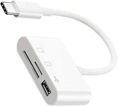 Hattba USB C to Memory Card Reader USB Camera Card Reader Adapter Compatible for Smartphones Laptop PC Camera Connection